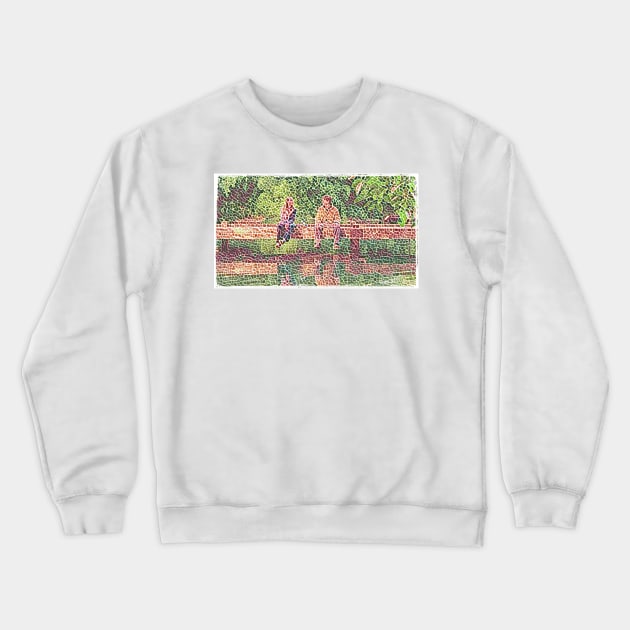 Picnic at the Bridge - Mosaic Crewneck Sweatshirt by Fenay-Designs